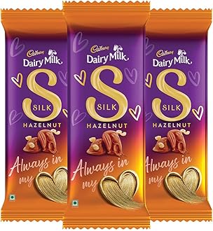 Dairy Milk Silk Hazelnut Valentine's Gift Pack Chocolate Bars, 134 g (Pack of 3)
