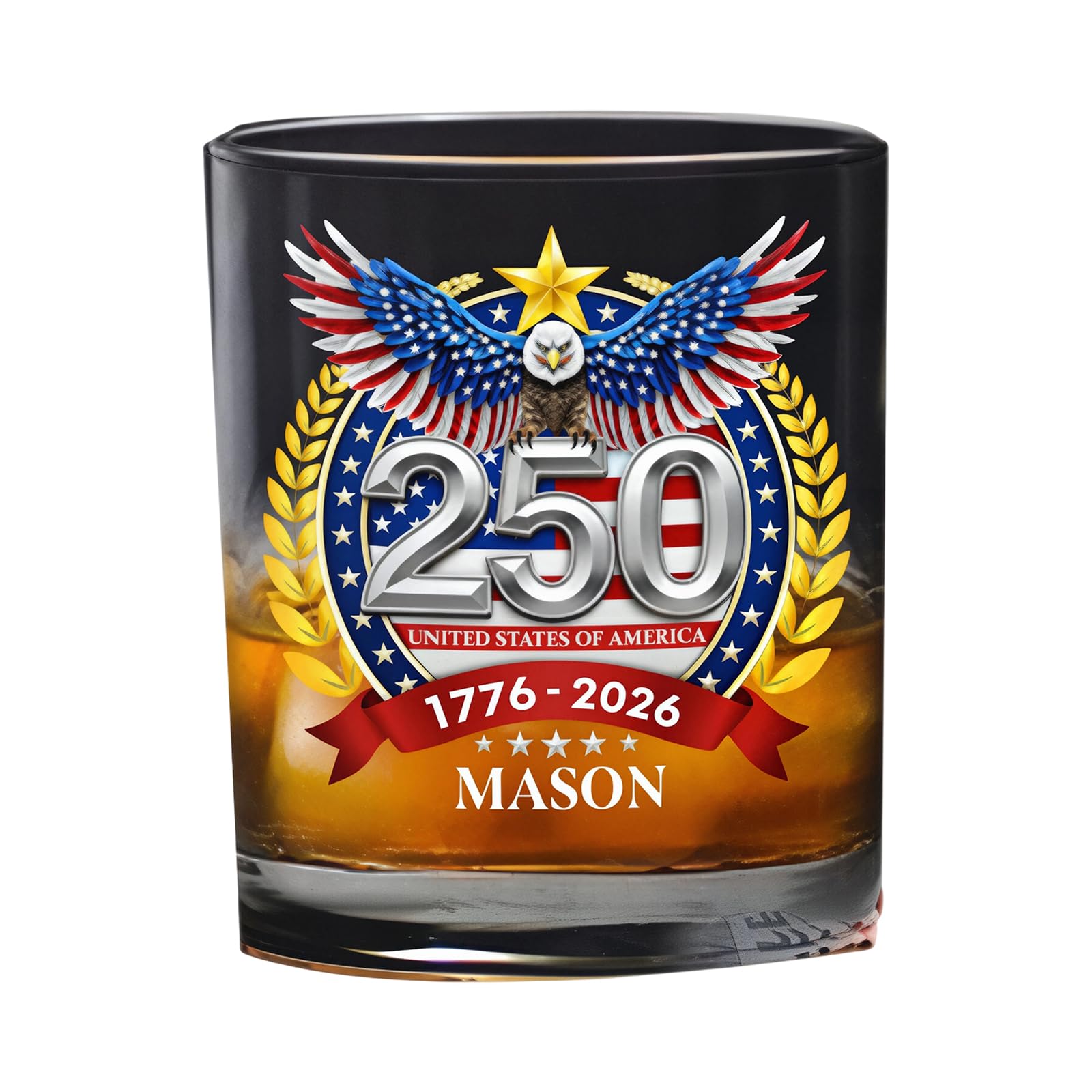 ZEPFJHE Distinctive Historical Collectible Item 250Th Anniversary of Independence Glassware Incised Nationalistic Wine Glass