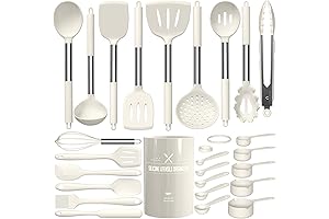 Umite Chef Cream Kitchen Utensils Set - 26 Piece Silicone Cooking Set