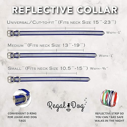 Miniatura 2 de Regal Dog Products Large Pink Reflective Dog Collar with Custom Engraved Name Plate  Waterproof Biothane Personalized Dog Collars with D Ring &