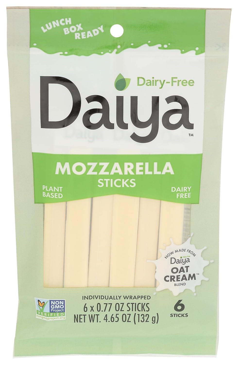 Daiya Dairy-Free Mozzarella Style Vegan Cheese Sticks - Gluten-Free, Allergy-Friendly Plant-Based Snacks (6 Pack)