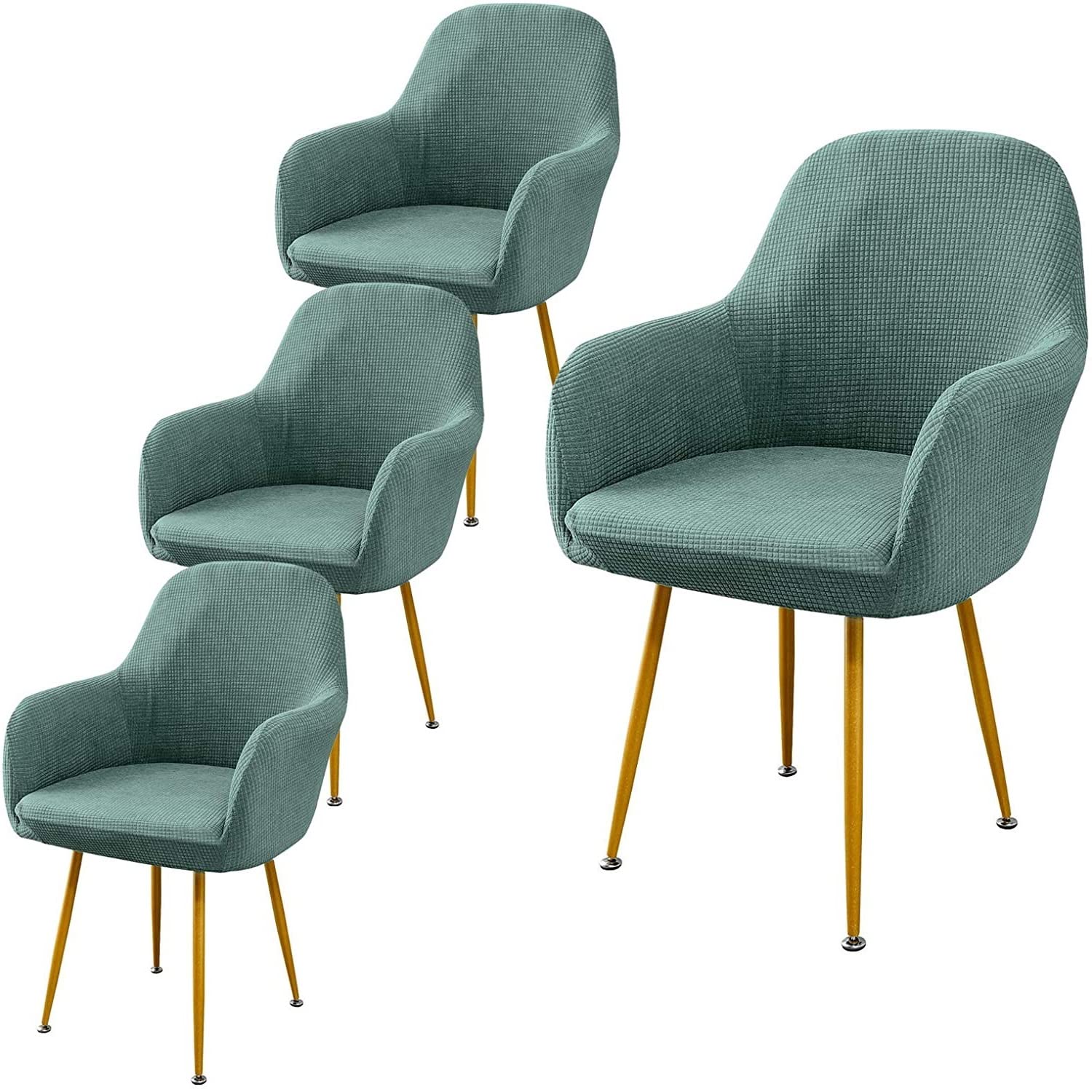 Housses de chaise avec accoudoirs x6 élastiques pour salle à manger et salon style scandinave