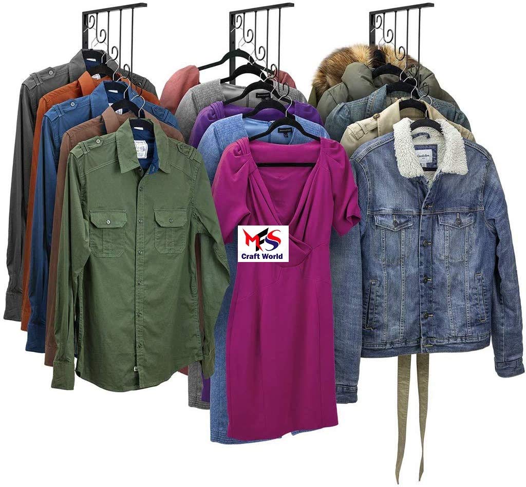 MFS Craft World Clothing Display Stand 015 Wall-Mounted Clothes Hanger Wrought Iron Inner Hanger Rings Bags (B087BPYBGR) Amazon Price History, Amazon Price Tracker