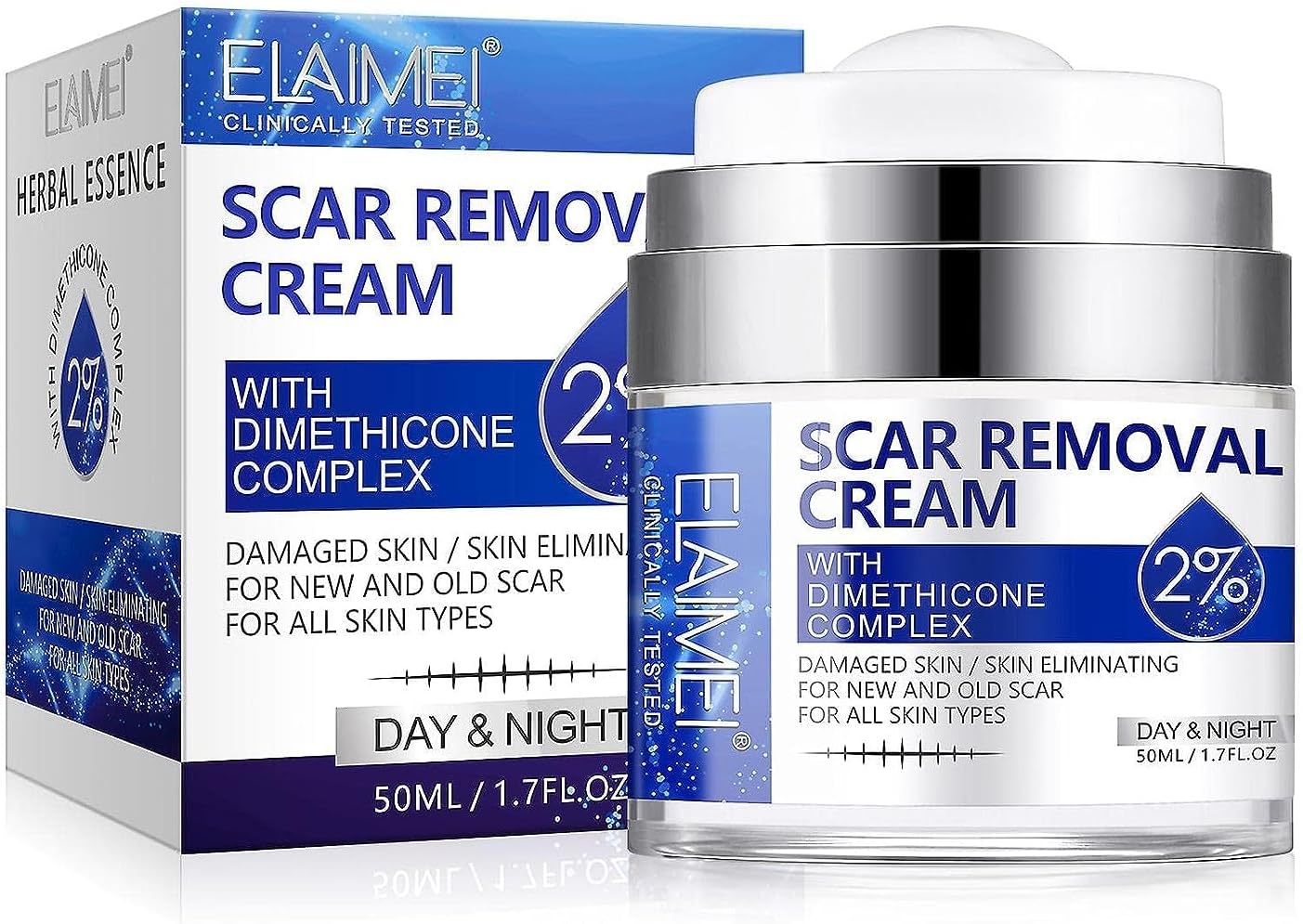 KANZA - Scar Removal Cream | For Damaged Skin, Dead Skin Elimination | New & Old Scars Removal Cream | Herbal Extracts Infused | Burns Repair, Face and Body Skin Repair Cream | Unisex | 50ml