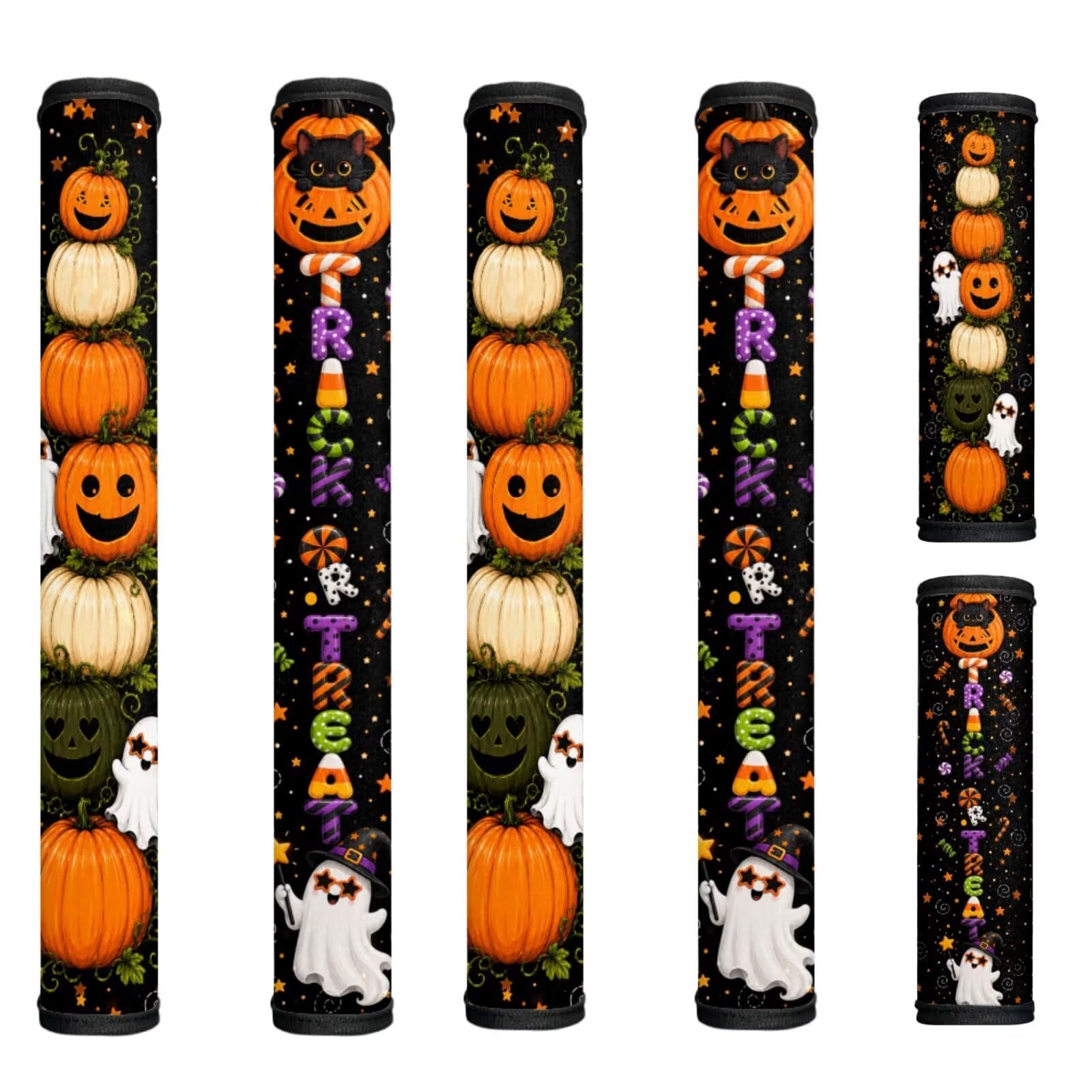 Halloween 6 Piece Refrigerator Handle Covers Funny Pumpkin Print Fridge Handle Covers Washable Appliance Handles Cover for Fridge Microwave Stove Dishwasher Halloween Decor