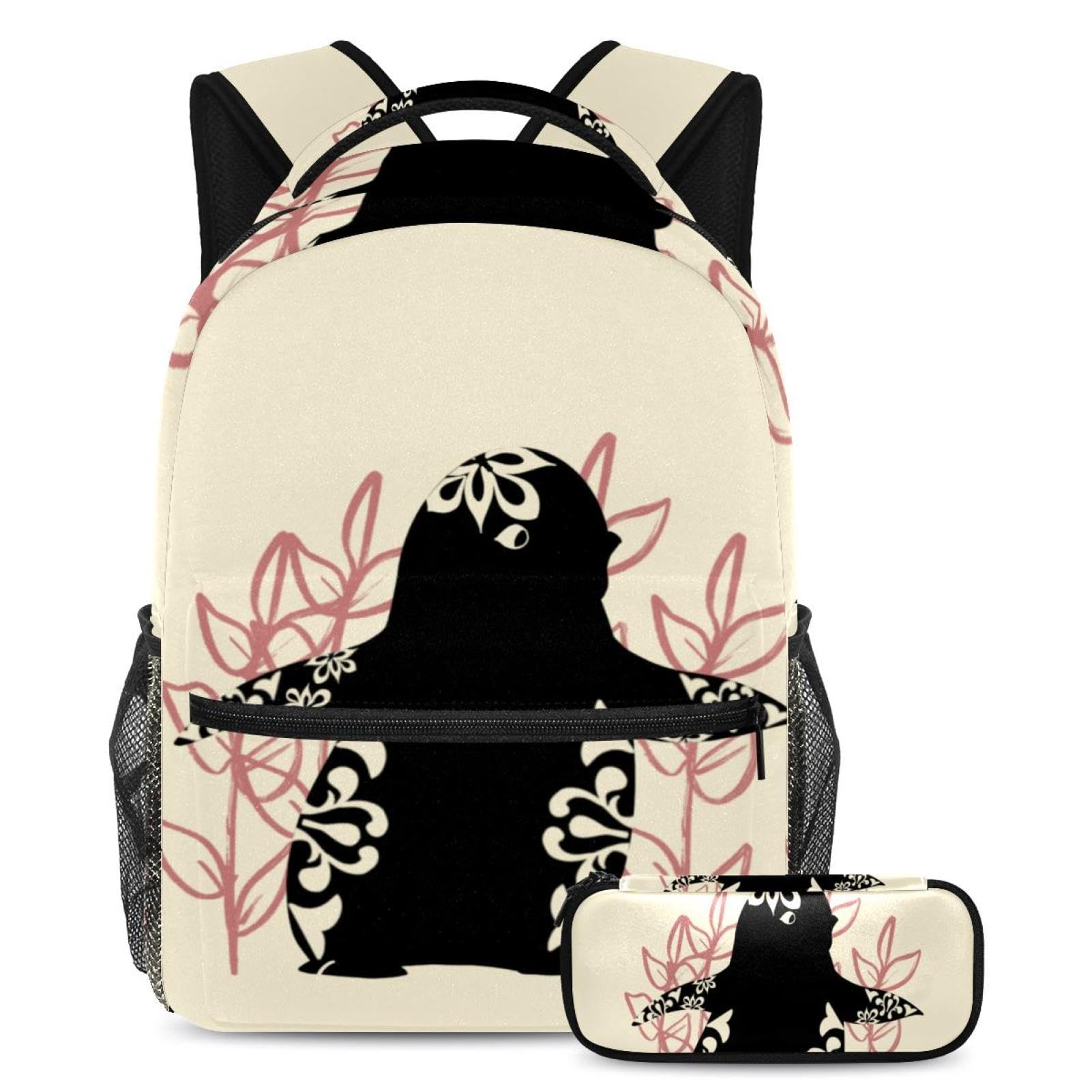 Sac à dos pingouin avec trousse assortie pour écoliers, modèle multicolore de taille standard - 7