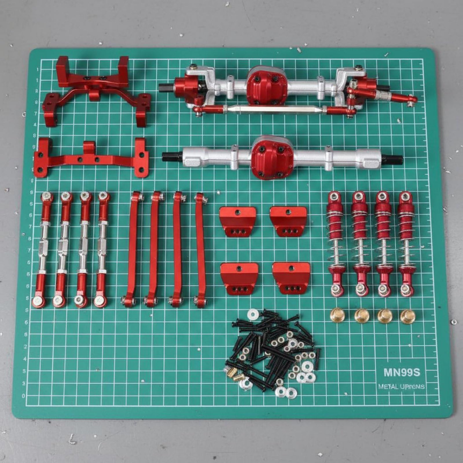 6 Piezas Puente Industrial Eje Carcasa Delantera Trasera Kit Mejora RC Aleación de Aluminio Precisión CNC Superficie Anodizada Adecuado para Coche RC, Color to 6, Style to 6