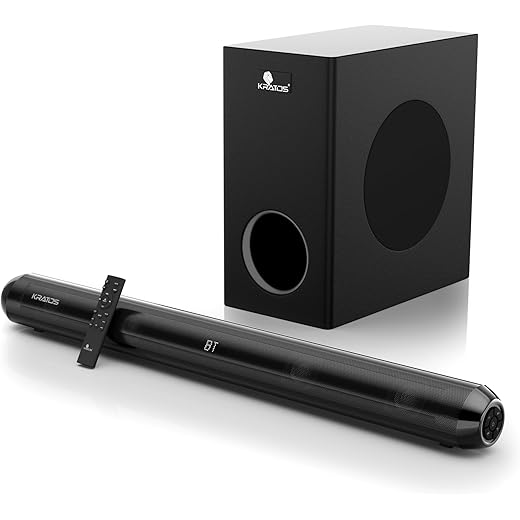 Kratos 180W Sound Bar with 21 CH Wired Subwoofer Perfect fo