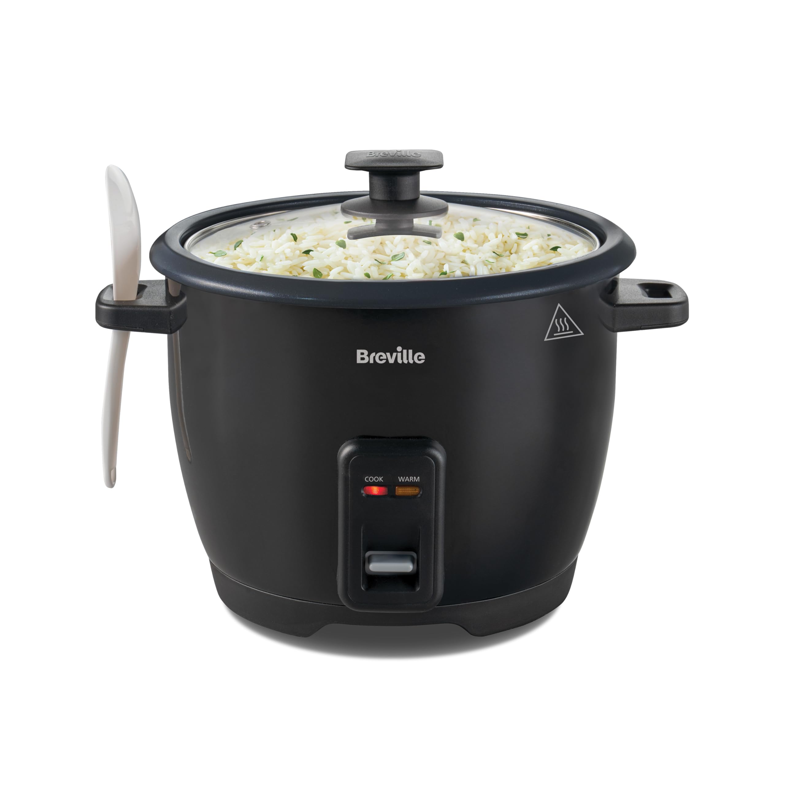 Breville Electric Rice Cooker | 1.8L (10 Cup) Capacity | Serves up to 8 People | Keep Warm Function | Non Stick Removable Bowl | Spoon & Measuring Cup Included | VTP209, Black