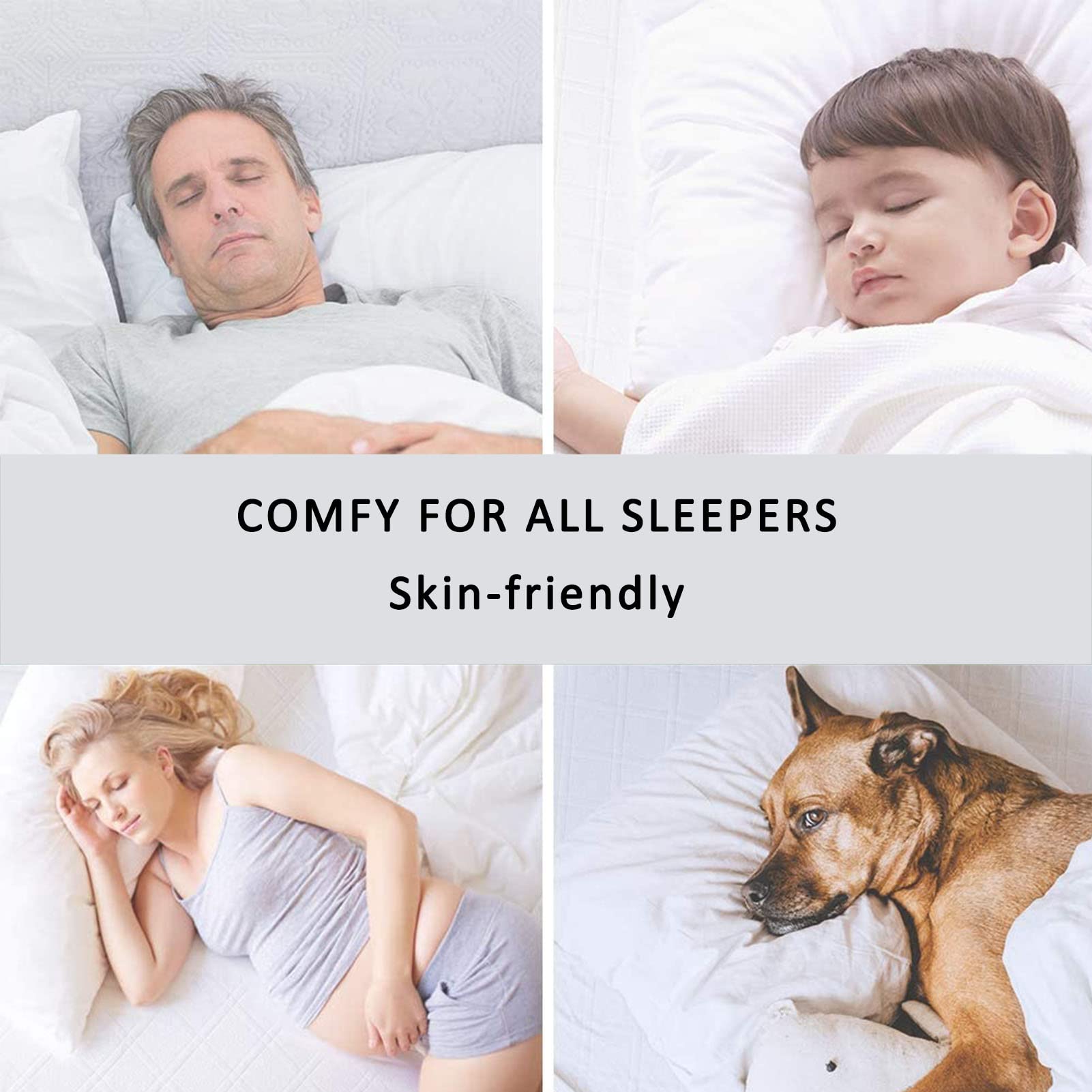 Impermeable Protector Colchón, Paño Toalla Fibra Bambú Ligero, Transpirable, Lavable Máquina, Colchón Elástico Todo Alrededor, Antialérgico, Sábana Antiácaros (Blue,200x220+30cm)