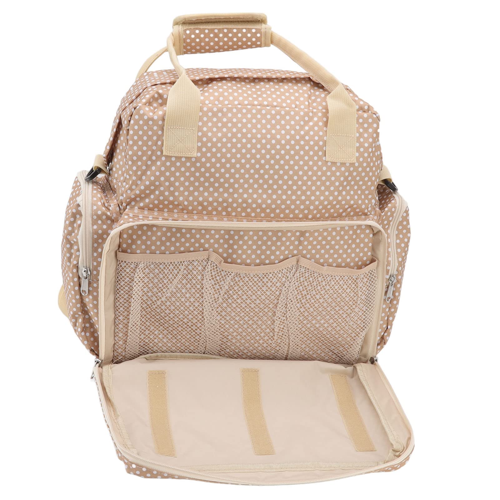 Torba na pieluchy Plecak o dużej pojemności Składany dla mamy Tata Dziecko z przebieralnią, wodoodporna torba na pieluchy Torba na pieluchy dla kobiet(Beige)