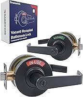 Vista 1 de Commercial Door Handle - Vacant Occupied Bathroom Lock Black Restroom Door Lock for Public & Industrial Buildings