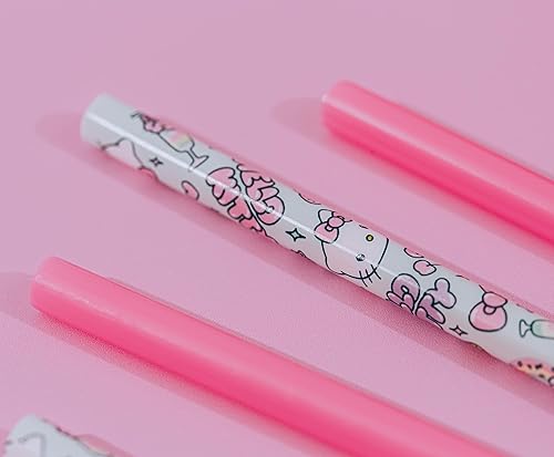 Miniatura 9 de Silver Buffalo Sanrio's Hello Kitty Kawaii Treats - Juego de 4 pajitas de plástico reutilizables, 10 x 1.5 x 25 pulgadas, rosa