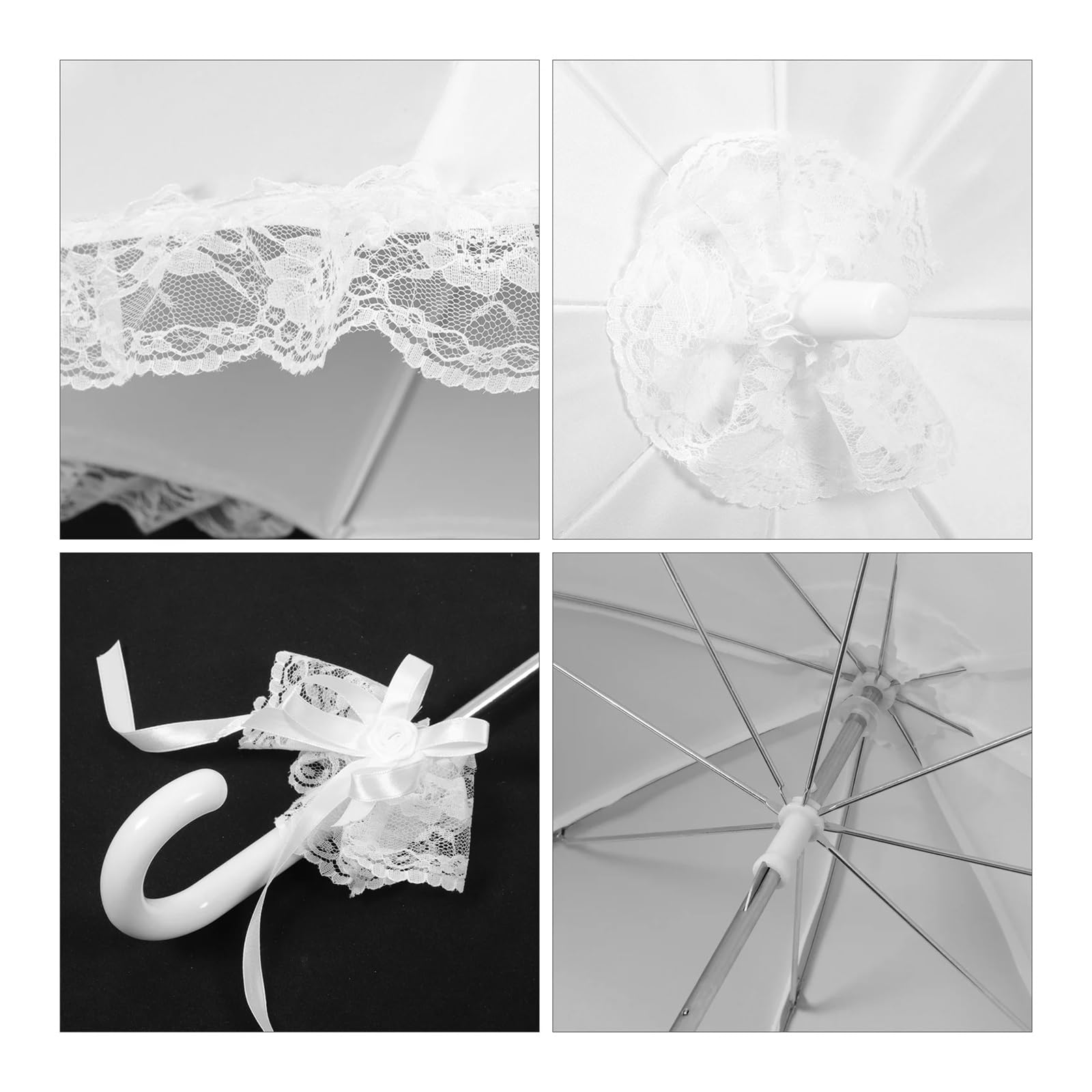 Koronkowa parasolka, Koronkowy Parasol Ślubny Fotografia Prop Biały 78x70cm