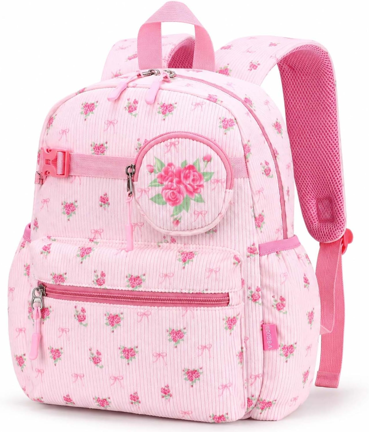 RHCPFOVR Toddler Backpack for Girls 2-4 - Girls 13" H Bookbag for Preschool Kindergarten Cute Corduroy Kids Travel Daypack