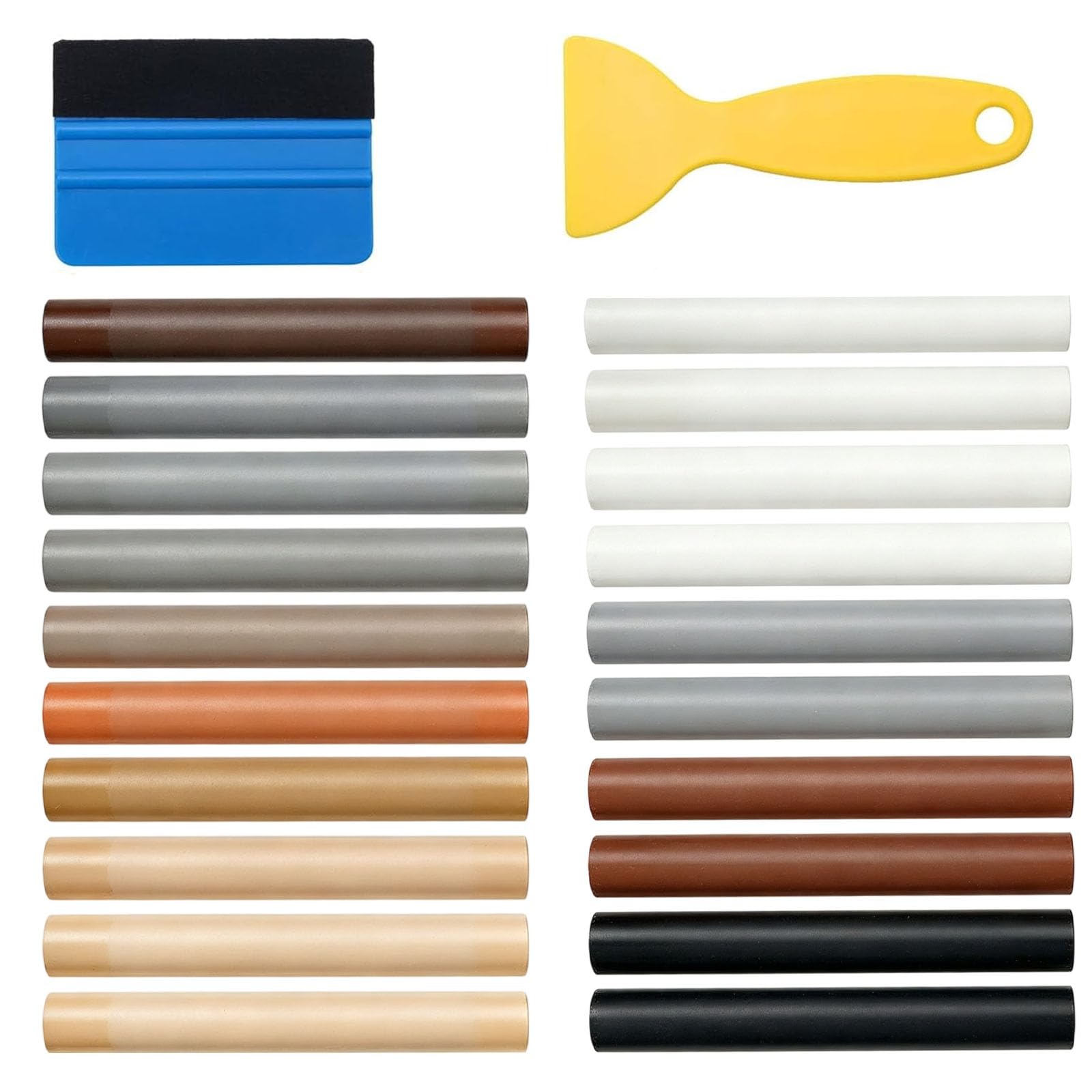 Wood Filler Sticks 20 Colors with Spatulas Repair Wax Sticks Kit