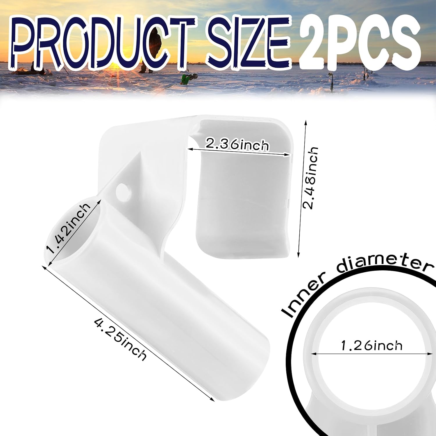 GlikCeil 2 Pcs Sled Rod Holder for Outdoor Ice Fishing image 2