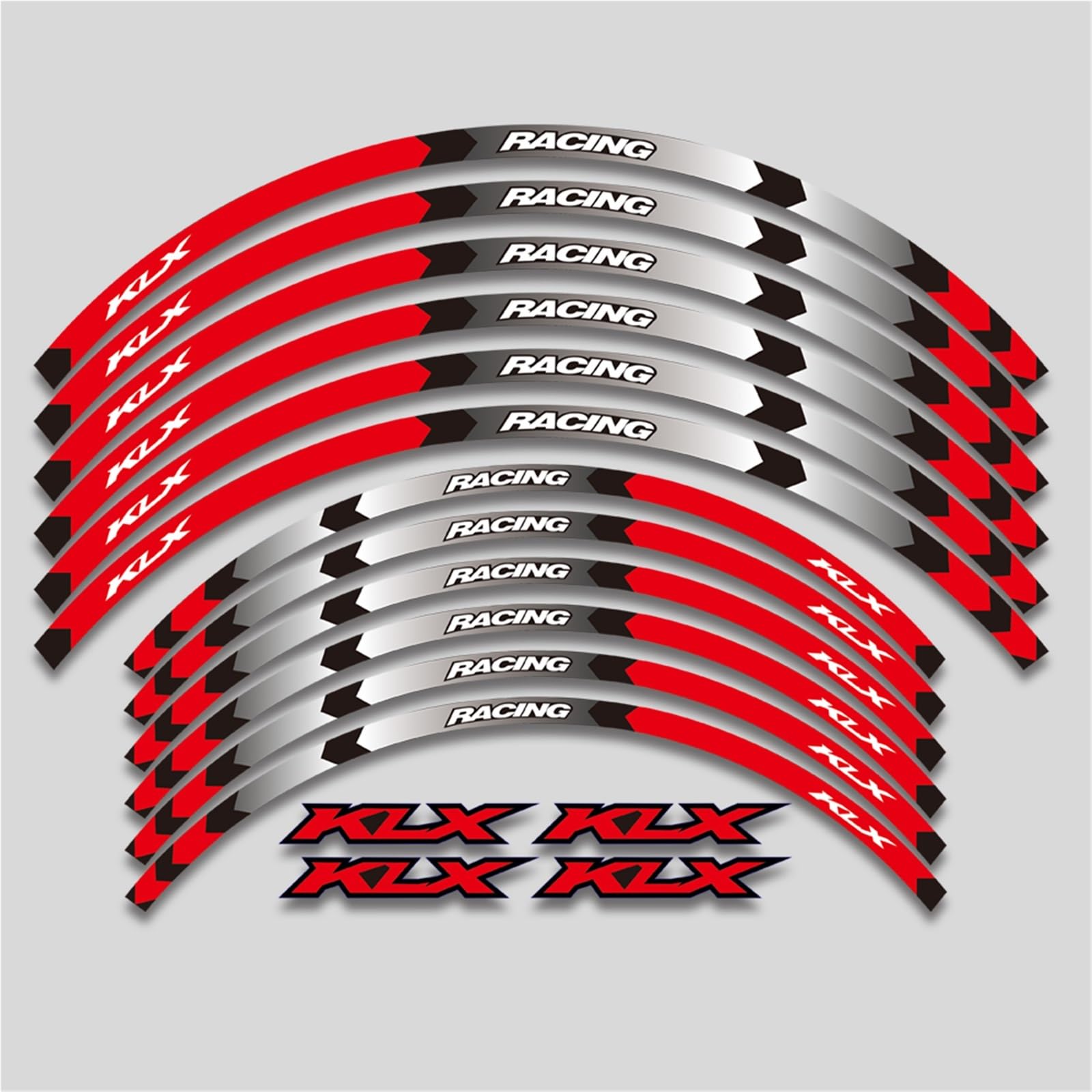 Rjkzx 1 Style A Red Decorative Stickers Motorcycle Accessories Wheel Stickers Reflective Stripe Rim Decal For Kawasaki Klx250 1979-2020 Klx250s 2006-2014 Klx300 1997-2022(1 Style A Red)