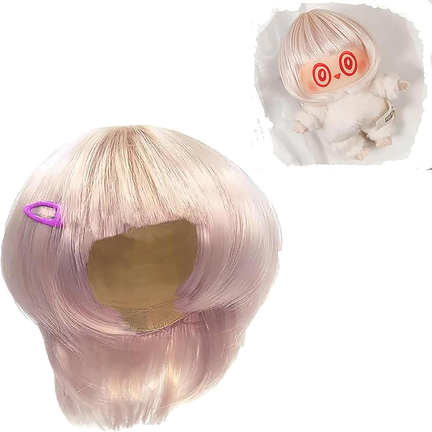 Amazon.com: 17cm Doll Wig Accessory– Hairpiece Compatible with 22