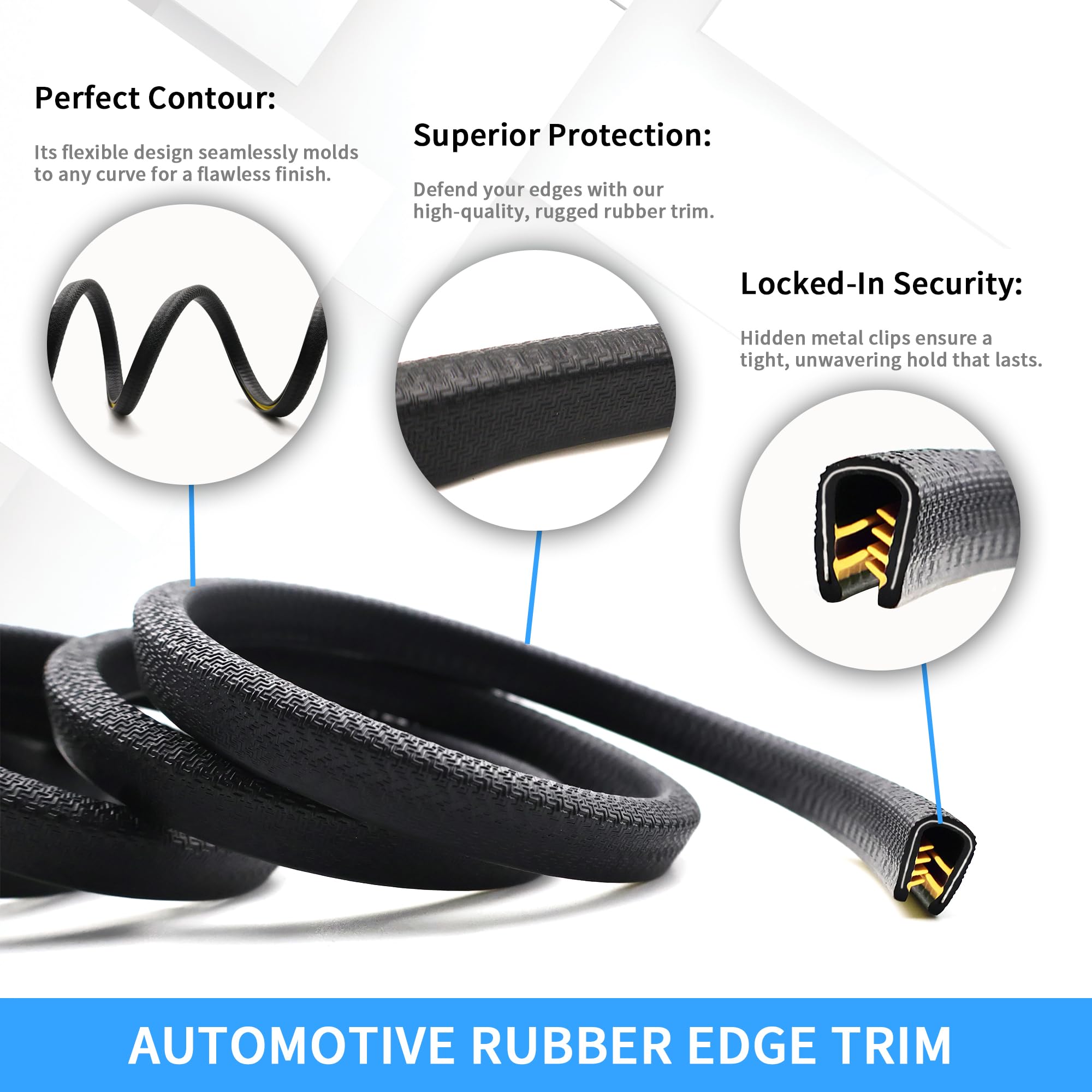 Burlete de goma para puerta de automóvil, 20 pies, borde de goma, junta protectora para puertas de coche, autobús, caravana, barco, caravana, camión