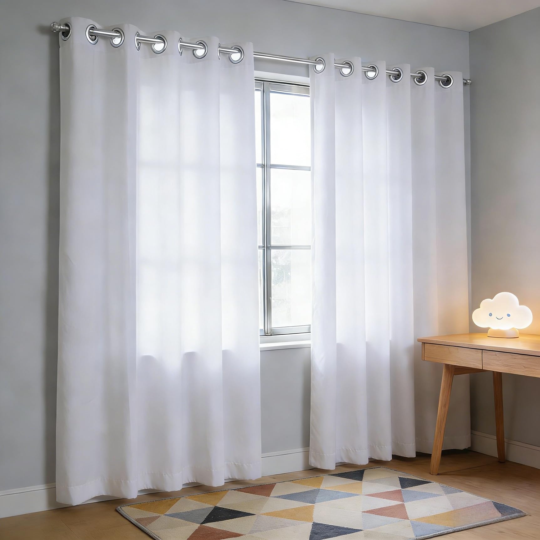 Rideau occultant blanc moderne de haute densité avec œillets pour fenetre de chambre