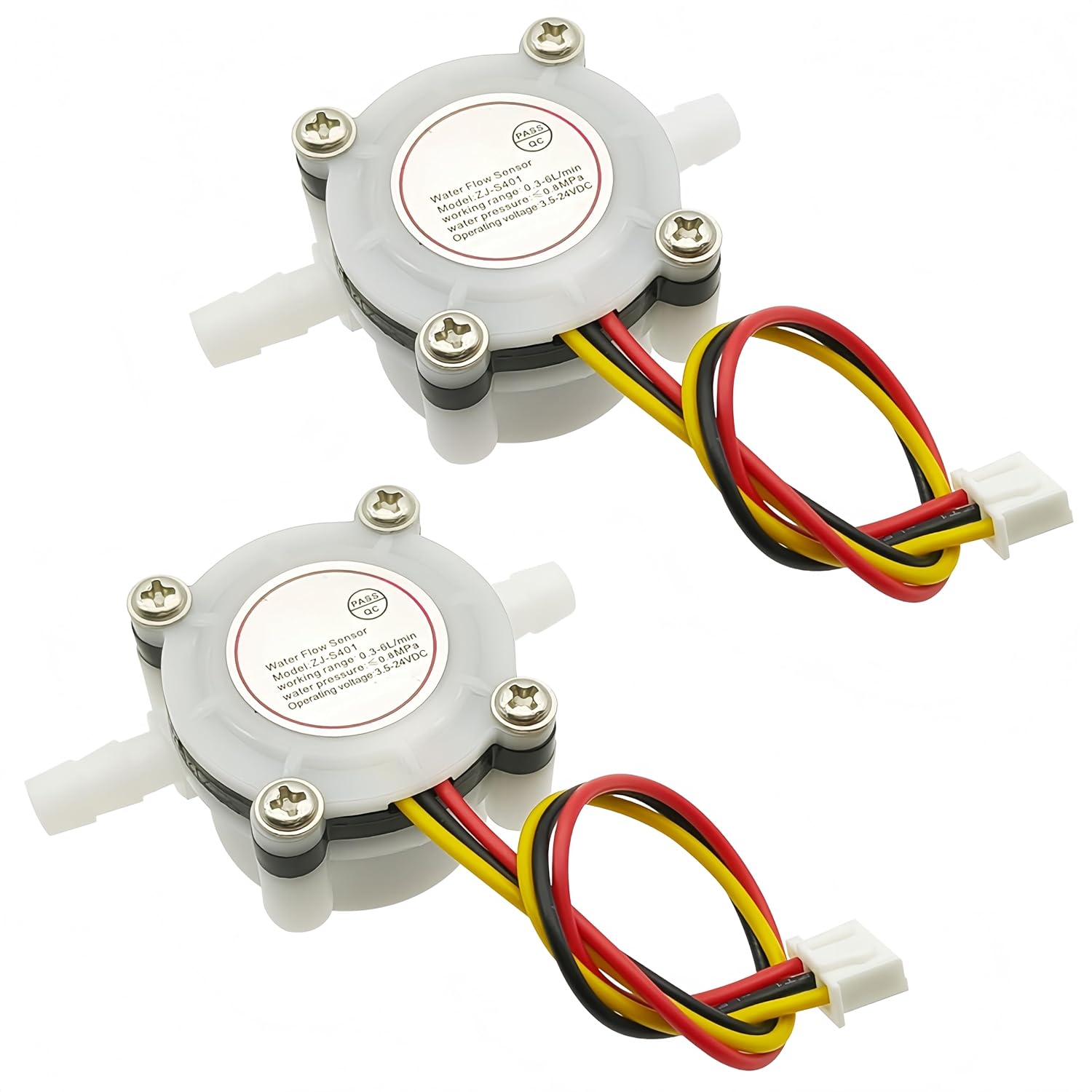 1/4" Quick Connect Hall Effect YF - S401 0.3-3L / min Flow Rate Control Water Flow Sensor Flow Meter for Water Coolers/Coffee Machines/Water Purifiers
