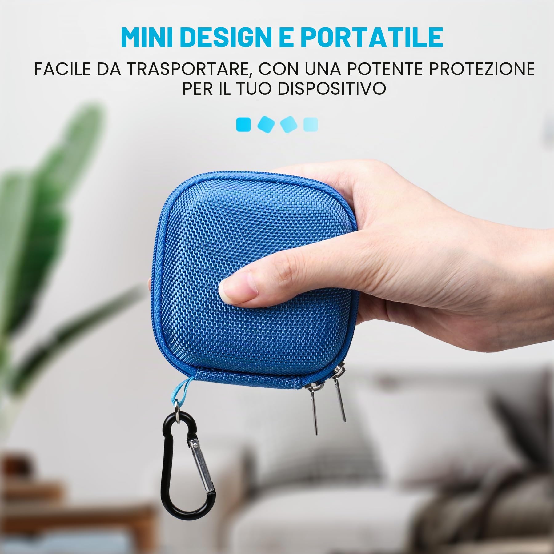 Lacdo Custodia Rigida Hard Disk Esterno per Crucial X10 Pro/Crucial X9 Pro Portable SSD 1TB 2TB 4TB USB 3.2 Stato Solido Esterne EVA Antiurto Impermeabile Protettiva Borsa, Blu