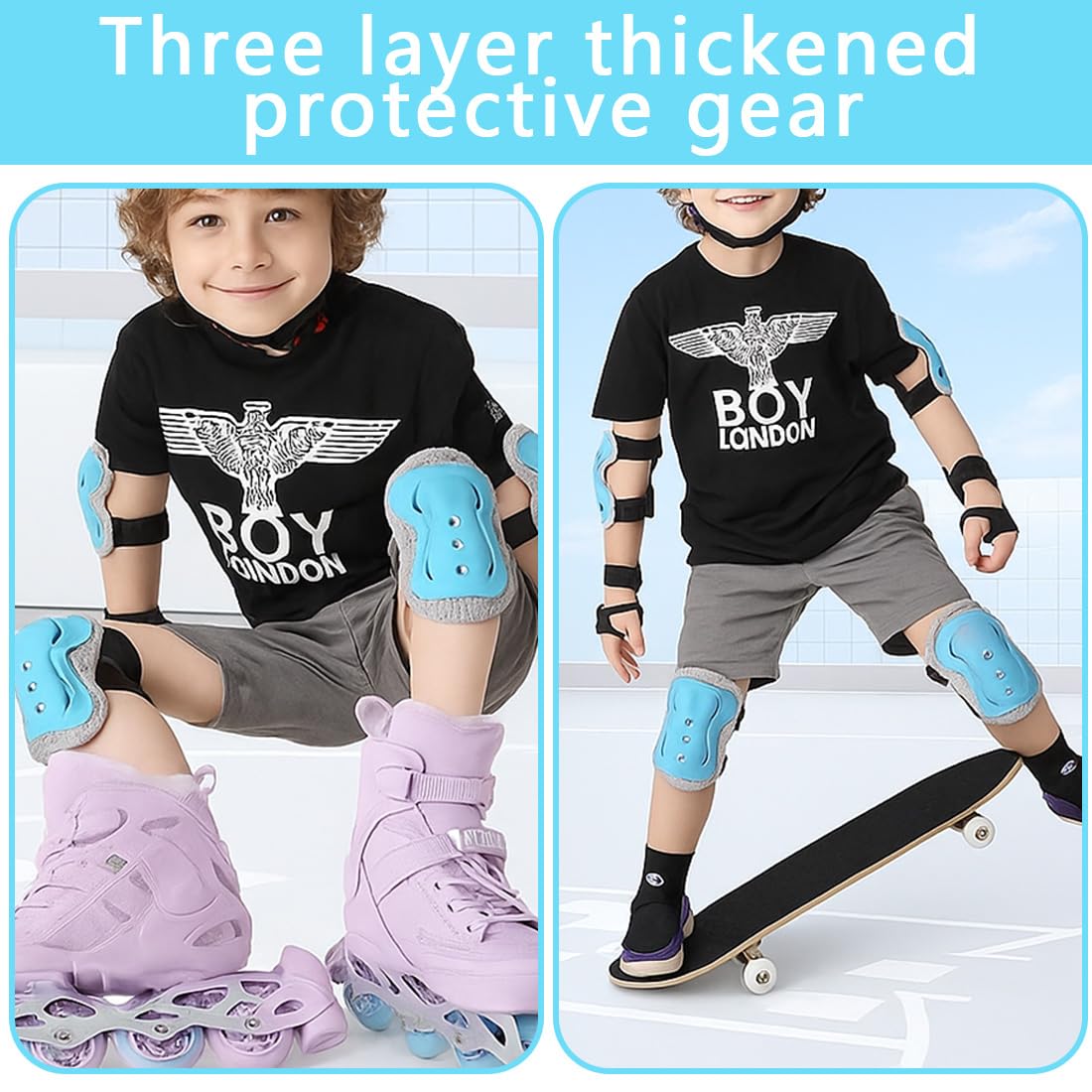 Bambini Ginocchiere,Regolabile Ginocchiere Set,6 Pezzi protezioni skateboard bambini pattini in linea per skateboard protettiva pattini in linea protezioni bambini ginocchiere gomitiere protezioni set