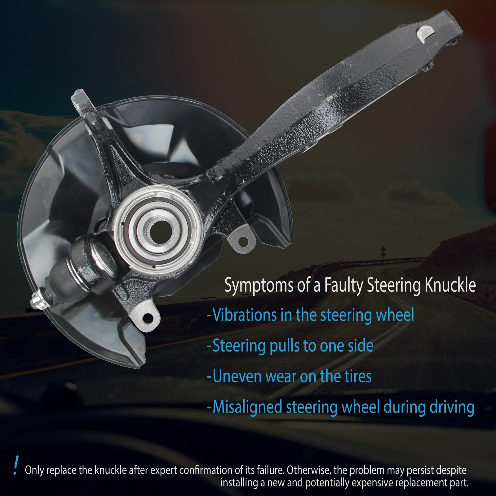 Lamerto 2PCS Front Steering Knuckle & Wheel Hub Bearing Assembly For 2008-2012 Honda Accord & 2009-2014 Acura TSX