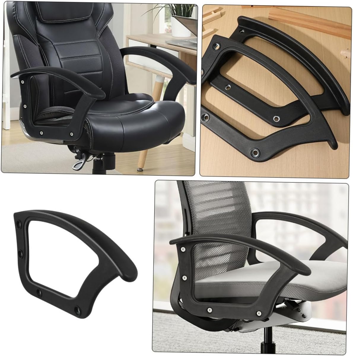 jojofuny 4Pcs Sturdy Chair Arm Rests Replacement Parts for Office and Gaming Chairs Arm Rest Accessories for Comfort and Stability