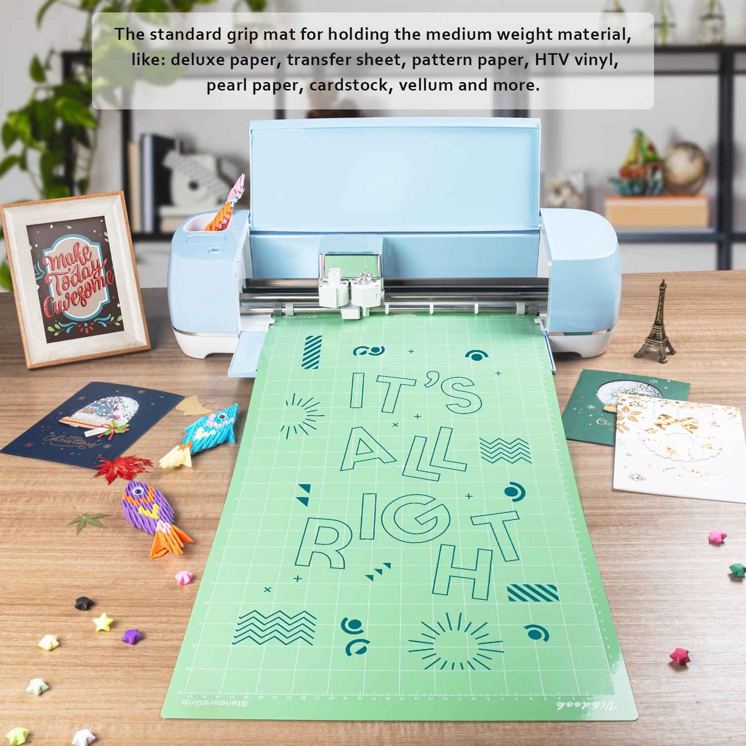 Deska do krojenia (6 szt. - różne uchwyty, 12 x 24 + 12 x 12) do Cricut Maker 3/Maker/Explore 3/Air 2/Air/One, PVC, niebieski + zielony + fioletowy
