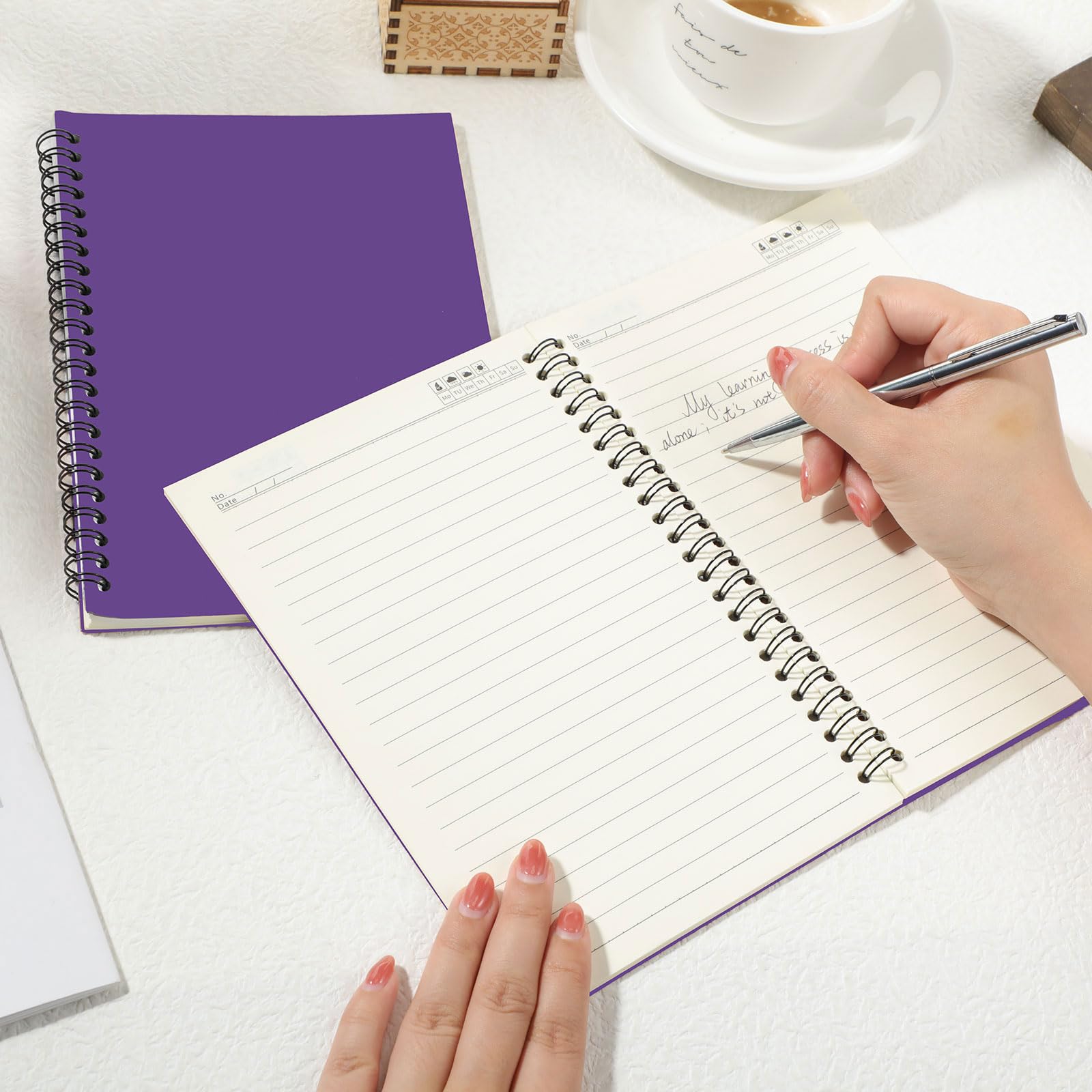 Epakh Paquete de 22 cuadernos en espiral A5 con cubierta de papel kraft, cuaderno de diario de tapa dura para el regreso a clases, cuaderno de 5.5 x 8.3 pulgadas, cuaderno de viaje para el primer día