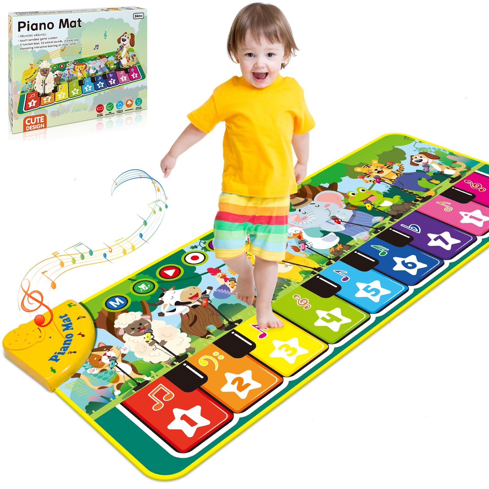 Dromlag Giochi Bambini 1 2 Anno, Tappeto per Pianoforte 10 Animale Regalo Gioco Bambino Bambina 1 2 Anno Regalo Gioco Bimbo Bimba 1-3 Anni, Giocattoli Giochi Gioco Regalo Bambino Bambina 1 2 3 Anni