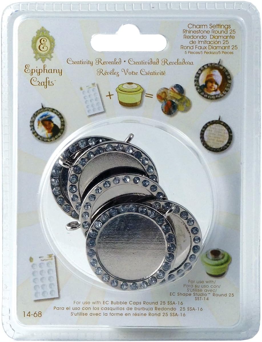 Epiphany Crafts EC14-68 Metal Charm Settings, 5-Pack