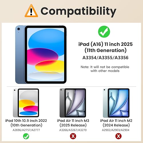 Miniatura 2 de MoKo Funda para iPad de 10.9 pulgadas 2022 con soporte para lápices, funda para iPad de 10 generación con correa trasera de TPU suave para iPad de