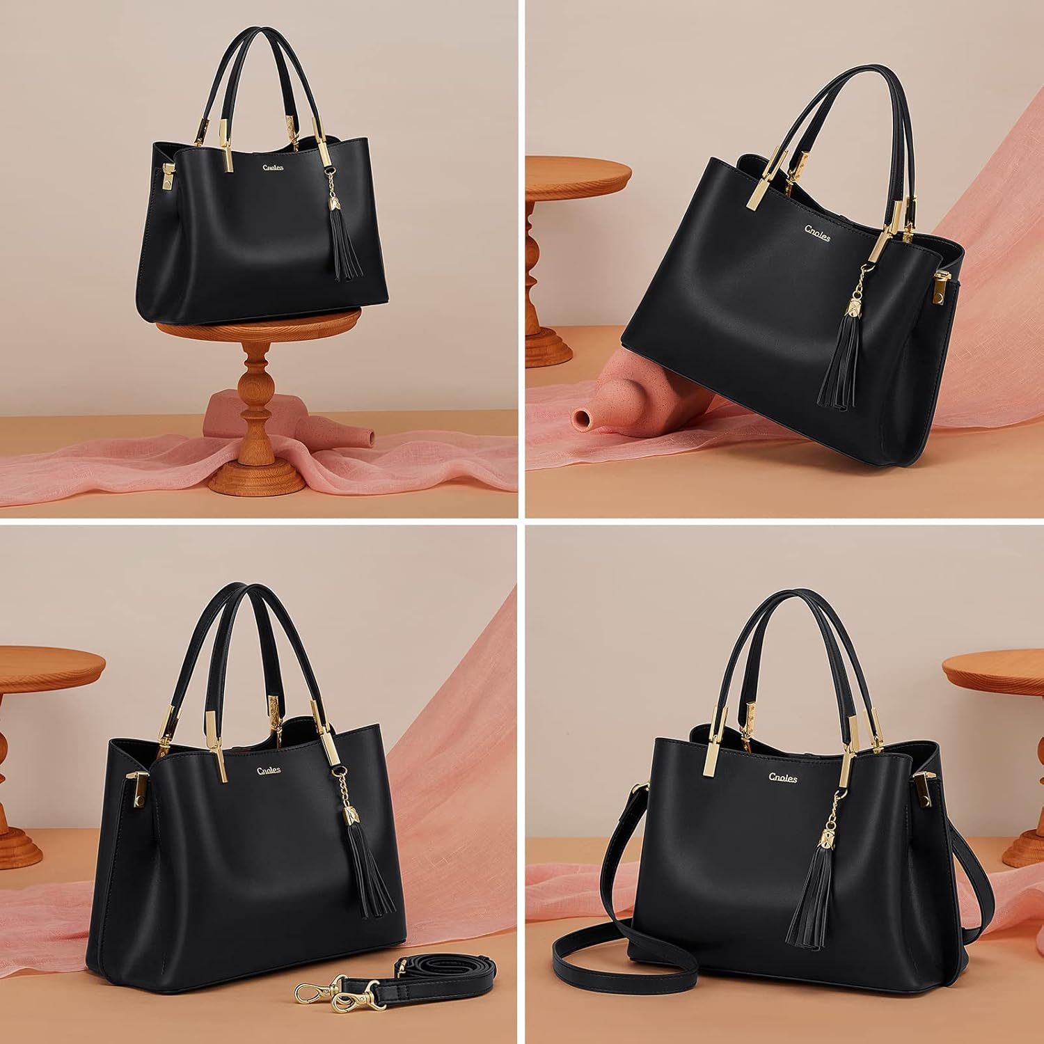 Cnoles Handbags for Women Large Capacity Tote Shoulder Bags Ladies Handle Satchel Purse - Image 6