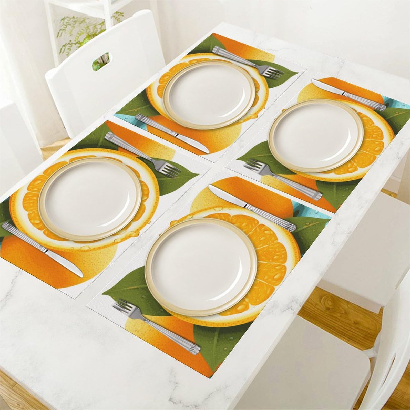 Set di 6 tovagliette all'americana in PVC, lavabili, resistenti al calore, antiscivolo, impermeabili, per interni ed esterni, tavolo da pranzo, cucina, vacanze, feste, 6 pezzi