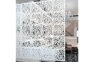 YIZUNNU 12-Piece Room Divider White Lattice Panels
