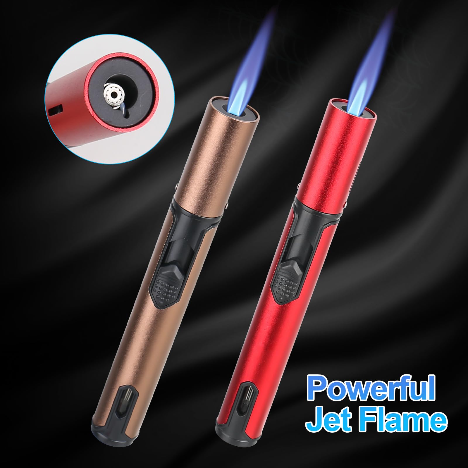 Briquet Tempête Rechargeable - Lot De 2, Flamme Jet Résistante Au Vent Pour Camping Et Cuisine - 3