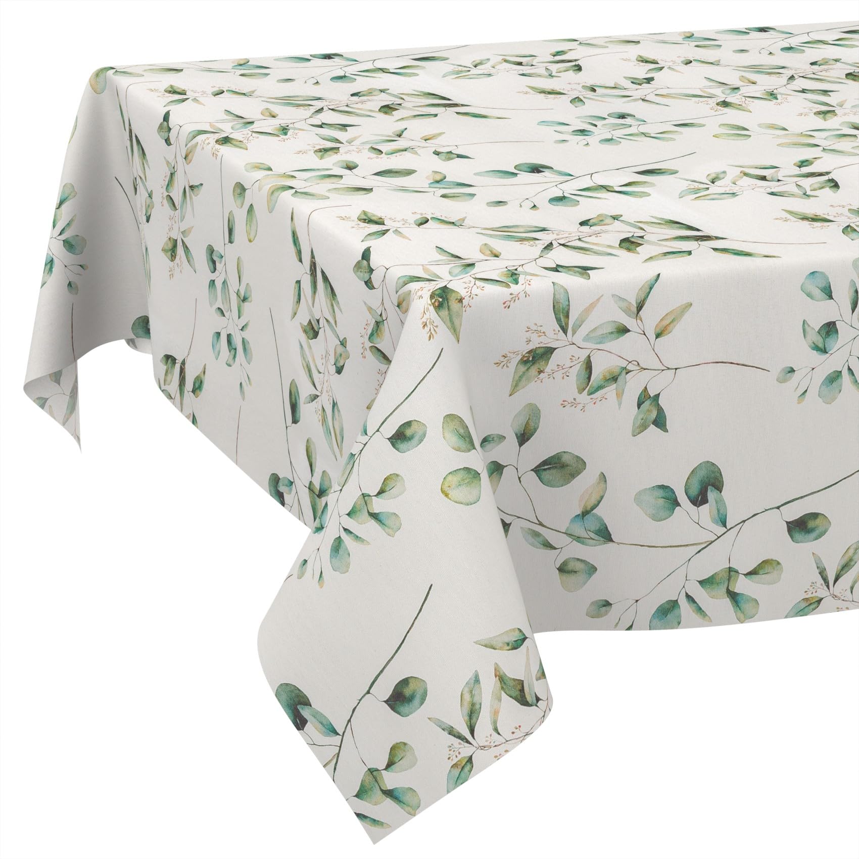 Tablecloth 200 x 140 cm Cotton Polyester Fabric Washable Easy Care Round Oval Rectangular Botanical Design Cut Edge