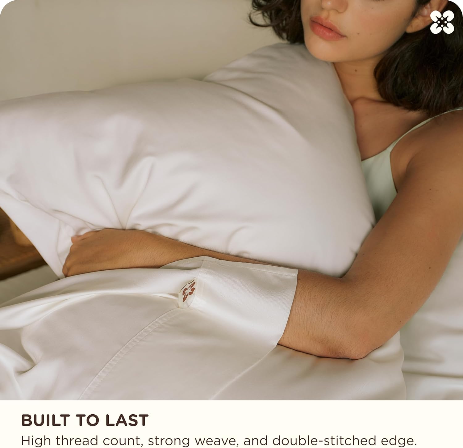 Bedsure 100% Organically Grown Bamboo Viscose Sheets - 18 Inches Deep Pocket Sheets with Elastic Corner, King Size Sheets Set, Ultra-Soft, Silky & Cooling Bedsheets, Oeko-Tex, 4 Pieces, Ivory - Image 6