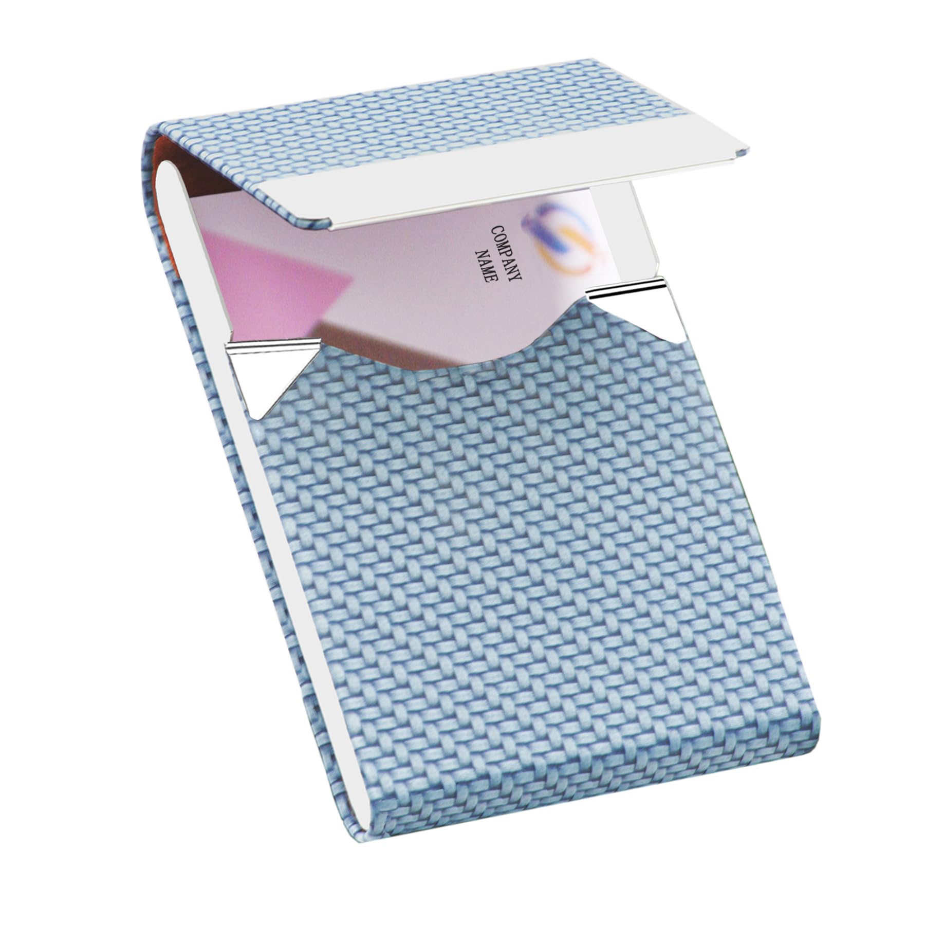 HUAHAITGCH Business Card Holder with Ultra Slim Design,Business Card Case with Premium PU Leather, Suit Pocket Metal Card Holder for Women/Men,