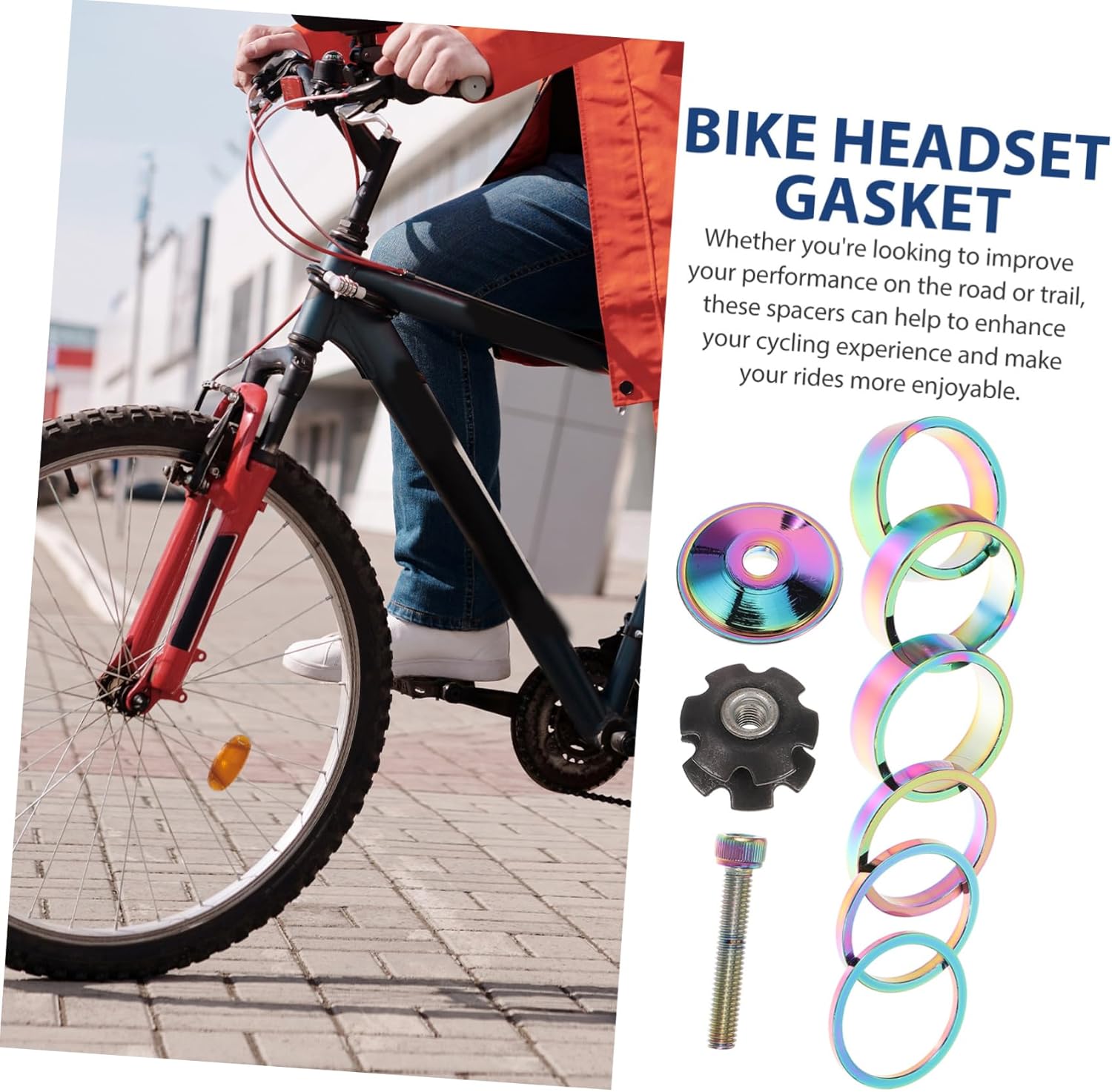 UPKOCH Road Bike Head Gasket Washer Spacer Mountain Sturdy Head Spacer Stem Head Spacers Washers Spacer Kit