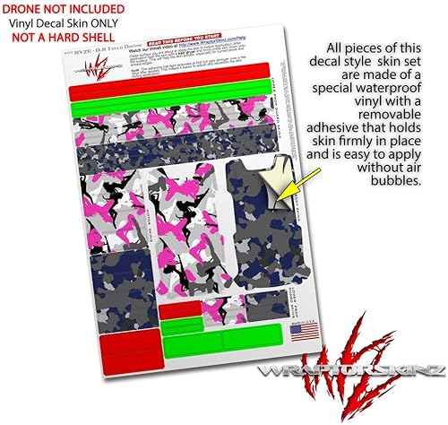 Miniatura 4 de Skin Wrap 2 Pack para DJI Ryze Tello Drone chica Sexy Silueta camuflaje caliente rosa fucsia Drone No Incluidas