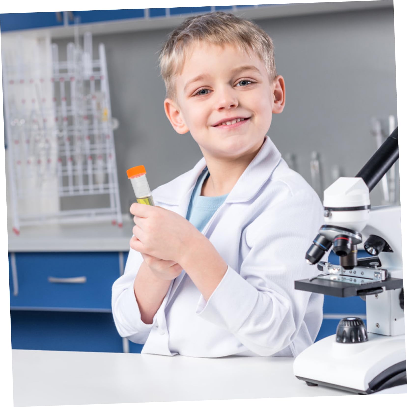 UKCOCO Provetta Centrifuga da Laboratorio 50ml Arancia Scala, 50 Pezzi