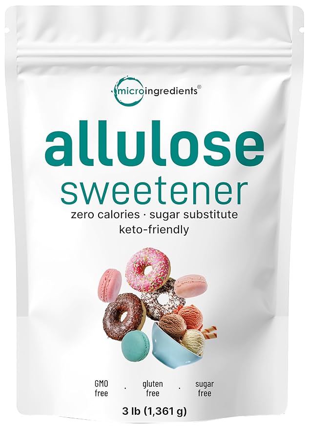 Allulose Sweetener, 3 Pounds (48 Ounces), Zero Calorie, Plant Based Sugar Alternative, No After Taste, Best for Coffee, Drinks, Tea, Cooking and Baking, Keto Diet and Vegan Friendly