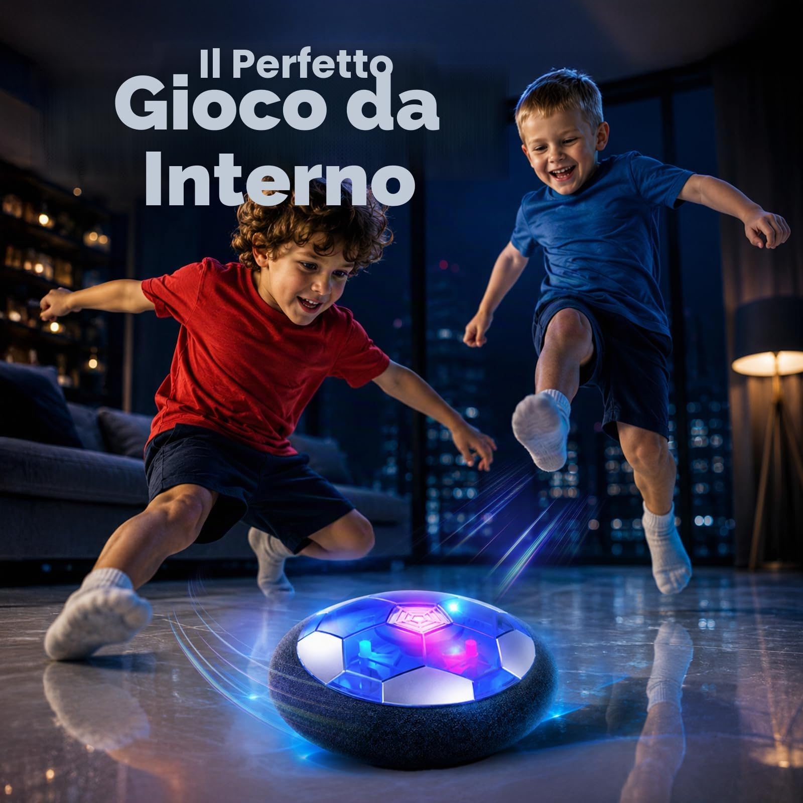 Pallone da Calcio Fluttuante Ricaricabile con Luci LED, Hover Soccer Ball per Bambini 3-10 Anni, Giocattolo Calcio Indoor con Paraurti in Schiuma, Regalo Natale e Compleanno per Ragazzi e Ragazze