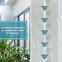Vista 6 de Tfro & Cile Cadena de lluvia de canalón, sustitución de canalón, decoración de jardín de agua de lluvia, tulipán, decoración de patio trasero