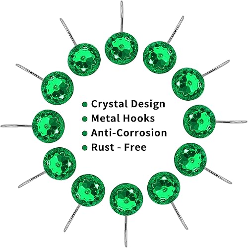 Miniatura 4 de MitoVilla Anillos de ganchos de cortina de ducha verdes, ganchos de ducha de metal para cortina de ducha y forro verde esmeralda, anillos de ducha a