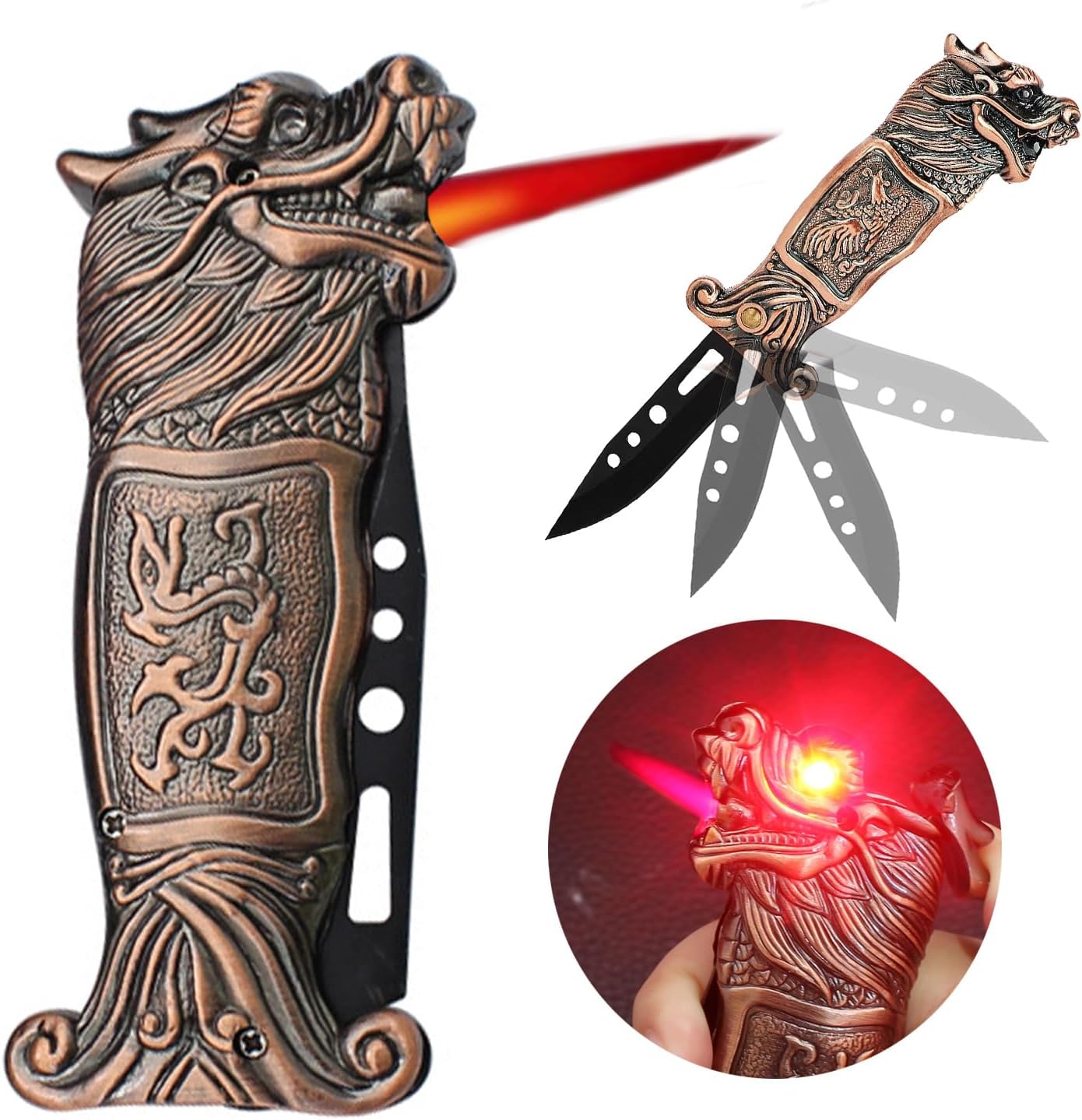 Torch Lighter, Dragon Design Butane Lighter with Adjusting Flame Tool